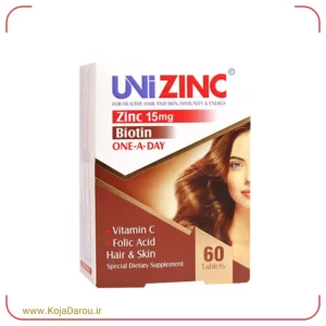 قرص یونی زینک ابیان دارو Uni Zinc بسته 60 عددی
