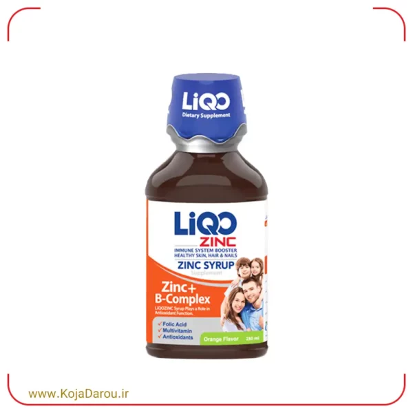 شربت لیکو زینک ابیان فارمد با طعم پرتقال Liqo Zinc حجم 250 میلی لیتر