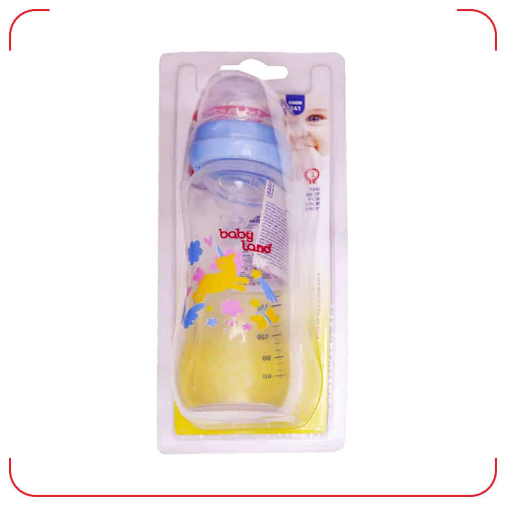 Baby-Land-Anti-Colic-Milk-Bottle-Code-241-240ml شیشه شیر آنتی کولیک بیبی لند کد 241 Baby Land حجم 240میلی لیتر - Image 1