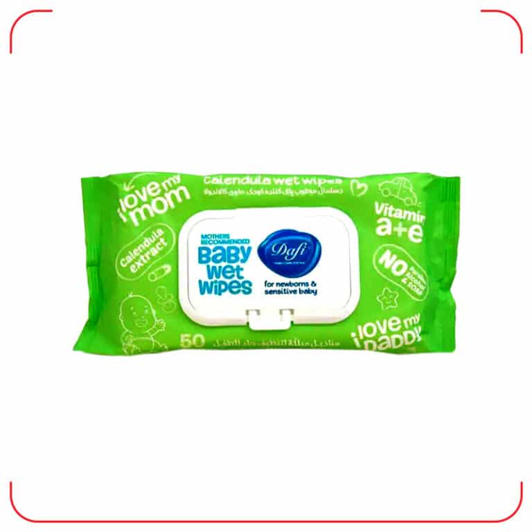دستمال مرطوب کودک کالاندولا دافی Dafi تعداد 50 عددی