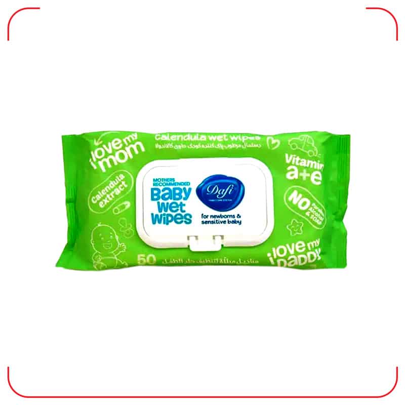 دستمال مرطوب کودک کالاندولا دافی Dafi تعداد 50 عددی