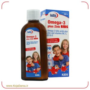 شربت امگا 3 پلاس زینک کیدز یوروویتال Omega 3 Plus Zink Kids حجم 200 میلی لیتر