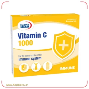 ویال خوراکی ویتامین ث یوروویتال Vitamin C 1000 mg بسته 6 عددی