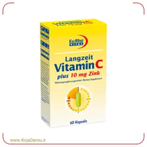 کپسول ویتامین سی و زینک یوروویتال Vitamin C Plus 10 mg Zinc بسته ۶۰ عددی