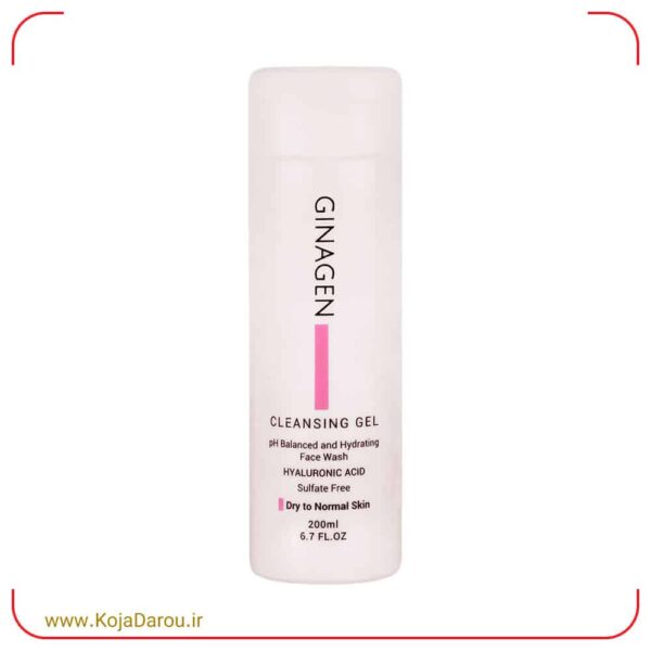 ژل شستشوی صورت پوست خشک ژیناژن Ginagen حجم 200 میلی لیتر