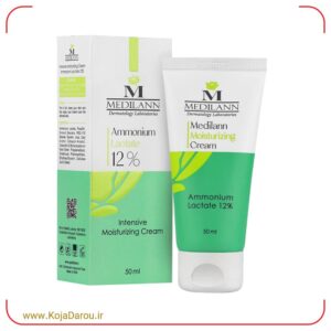 کرم مرطوب کننده قوی مدیلن حاوی آمونیوم لاکتات 12% Medilann حجم 50 میلی لیتر