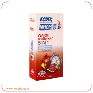 کاندوم 5 در 1 وارم چلنجر ناچ کدکس Kodex Warm Challenger بسته 12 عددی