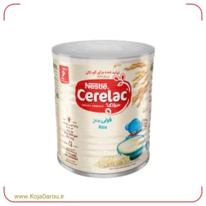 سرلاک فرنی برنج به همراه شیر نستله مناسب کودکان از پایان 6 ماهگی Nestle وزن 400 گرم