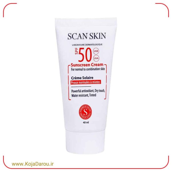 کرم ضد آفتاب رنگی پوست نرمال تا مختلط اسکن اسکین Scan Skin حجم 40 میلی لیتر