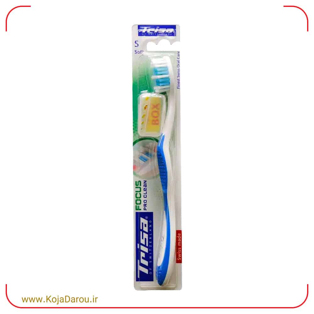Trisa-Focus-Pro-Clean-toothbrush-with-soft-bristles مسواک فوکوس پروکلین تریزا با برس نرم Trisa