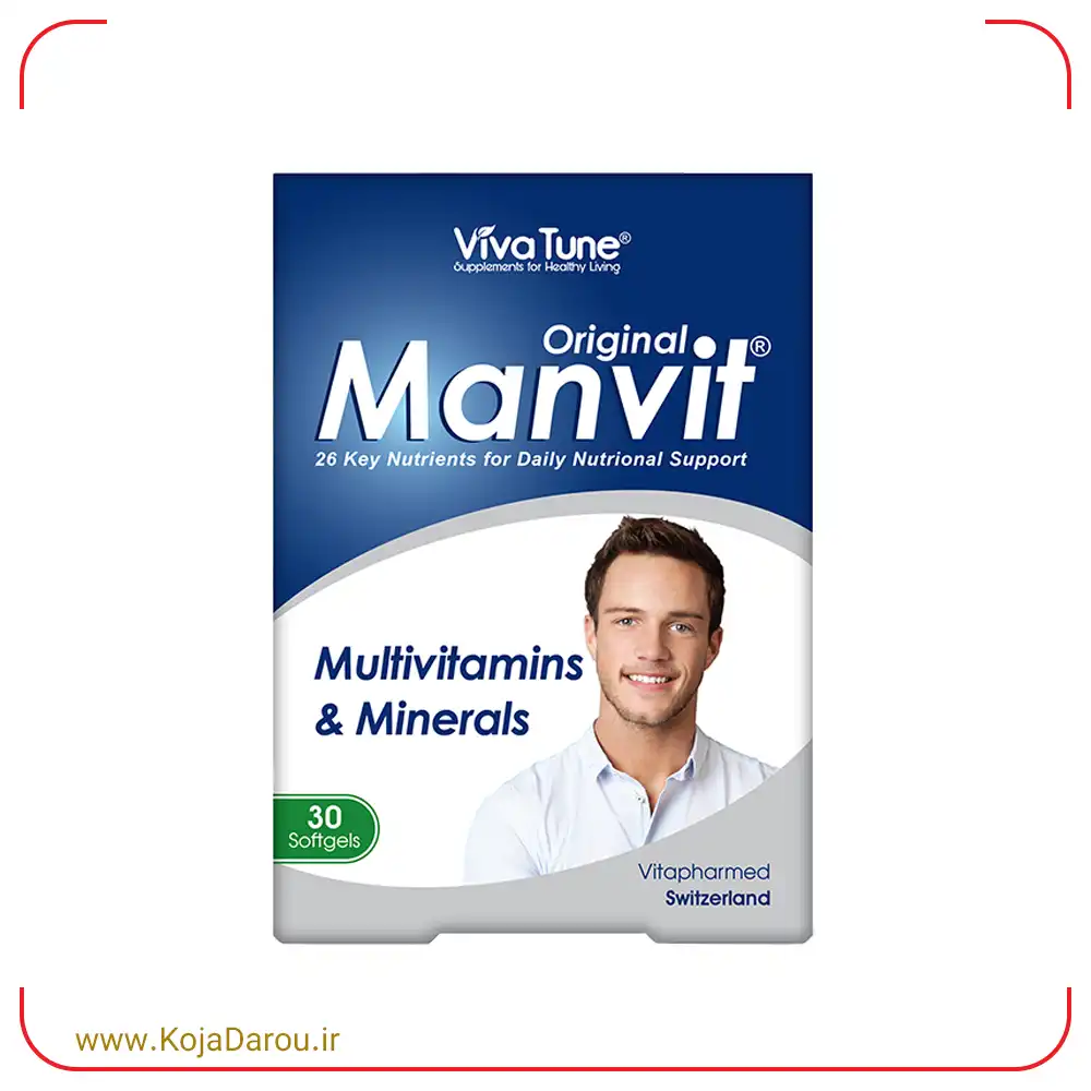 Viva Tune Manvit Original Soft Gels, 30 pcs کپسول نرم ژلاتینی من ویت اوریجینال ویواتیون مناسب آقایان Manvit Original بسته ۳۰ عددی