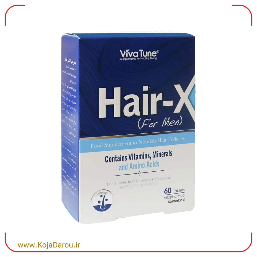 VivaTune-Hair-X-for-men-Tablet-60-pieces قرص هیر ایکس من ویواتیون مخصوص آقایان Hair X For Men بسته 60 عددی