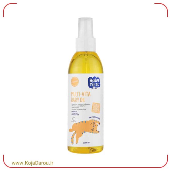 baby-first-vitamin-baby-oil-200-ml روغن بچه ویتامینه بیبی فرست Baby First حجم 200 میلی لیتر