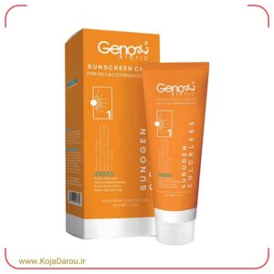 کرم ضد آفتاب بی رنگ SPF50 پوست چرب ژنوبایوتیک Geno Biotic حجم 50 میلی لیتر